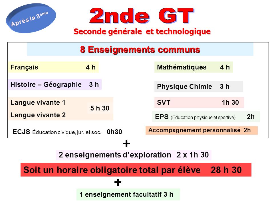 + + 2nde GT 8 Enseignements communs