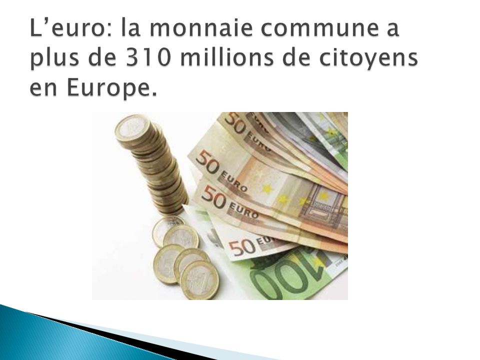 L’euro: la monnaie commune a plus de 310 millions de citoyens en Europe.