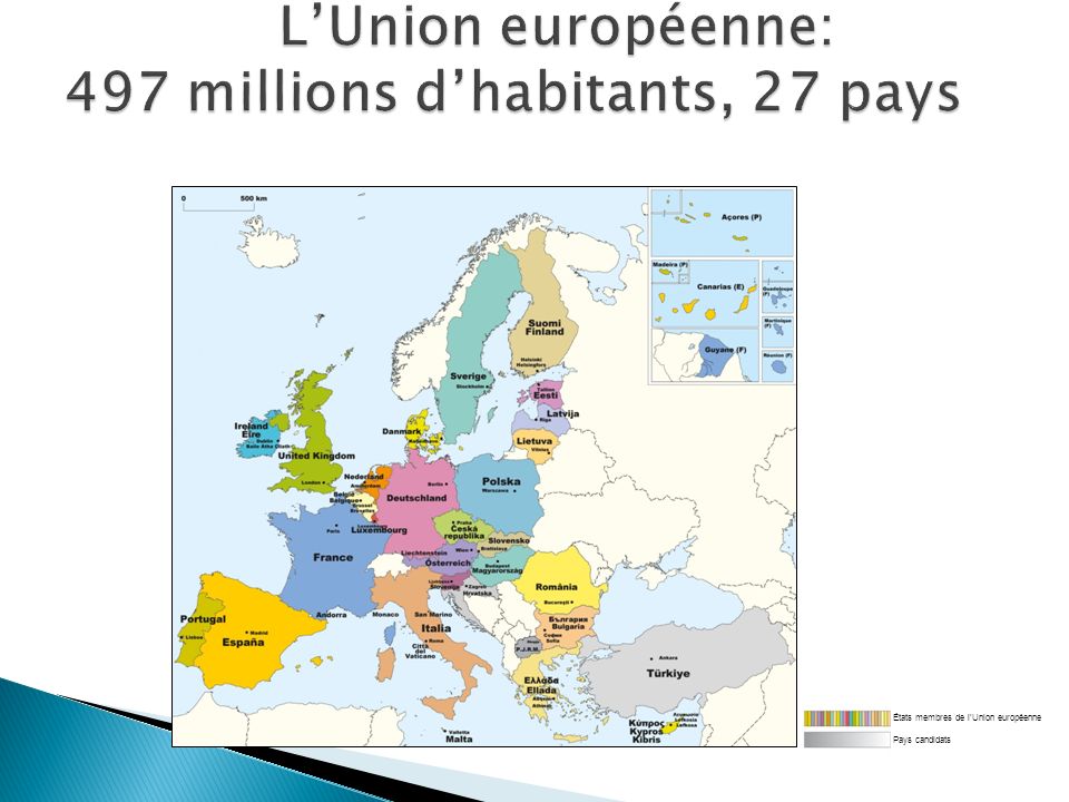 L’Union européenne: 497 millions d’habitants, 27 pays