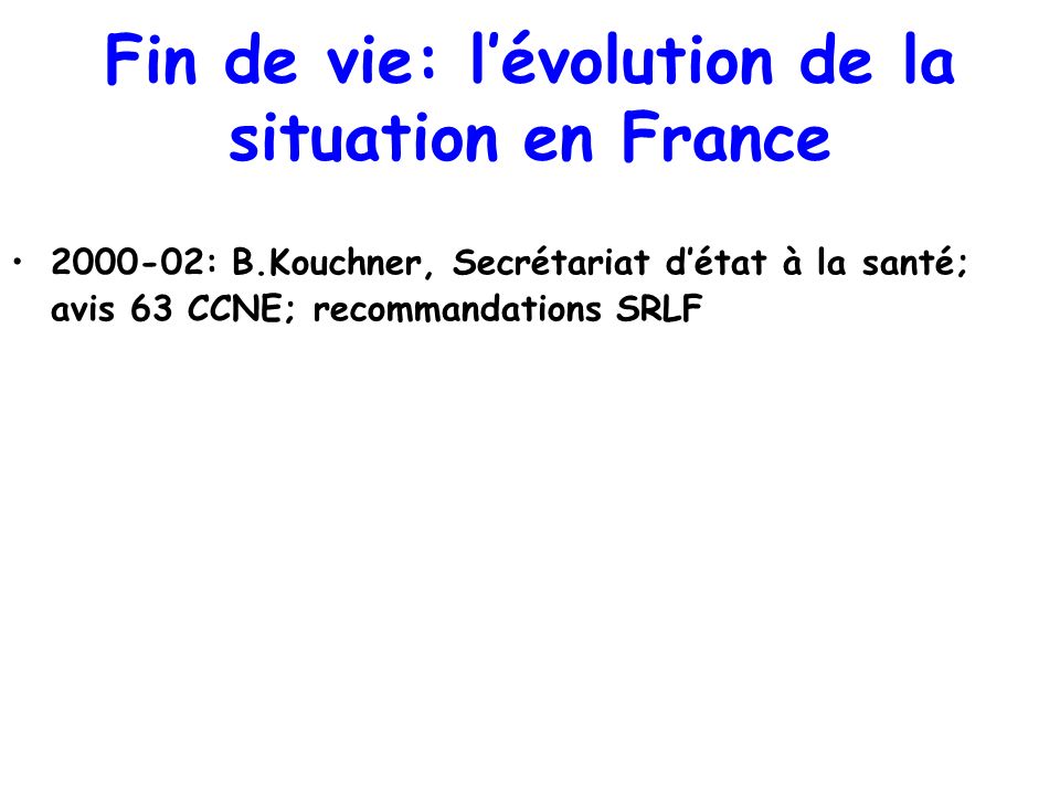 Fin de vie: l’évolution de la situation en France