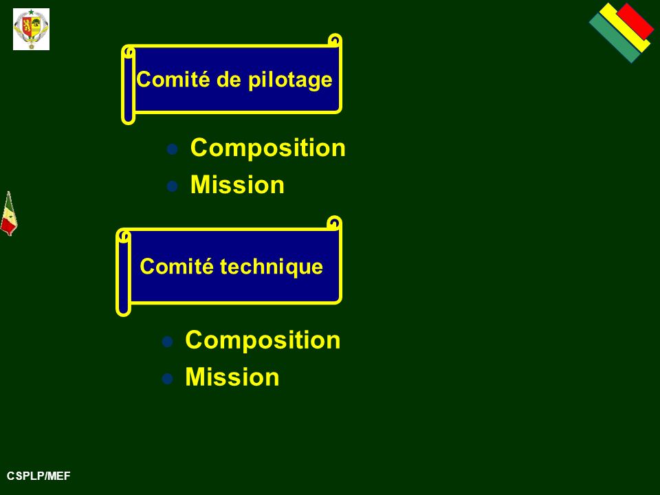 Composition Mission Composition Mission Comité de pilotage