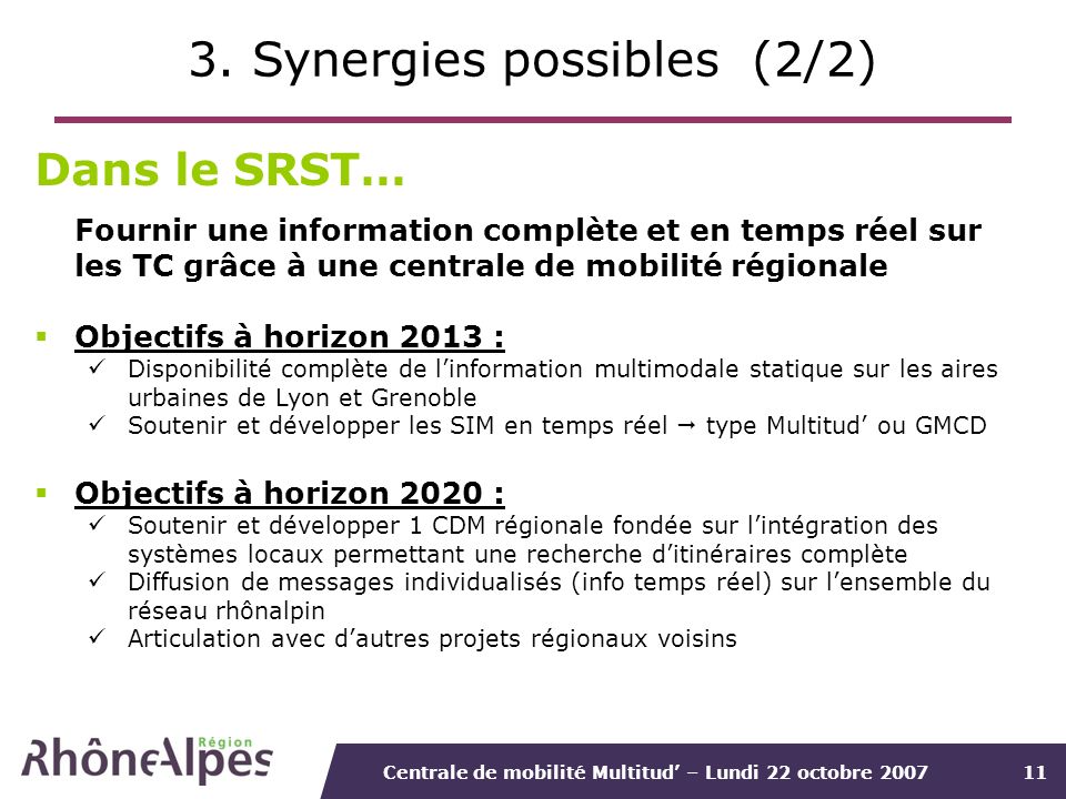 3. Synergies possibles (2/2)