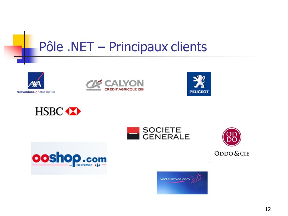 Pôle .NET – Principaux clients