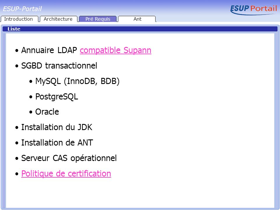Annuaire LDAP compatible Supann SGBD transactionnel