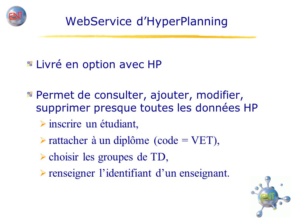 WebService d’HyperPlanning