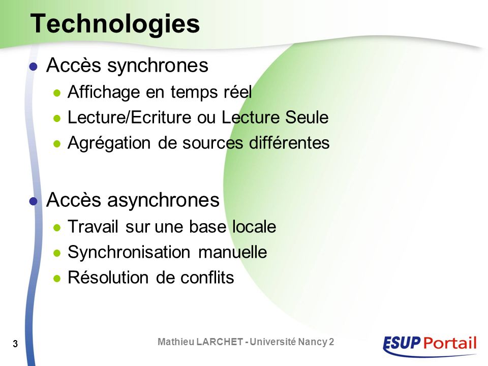 Mathieu LARCHET - Université Nancy 2