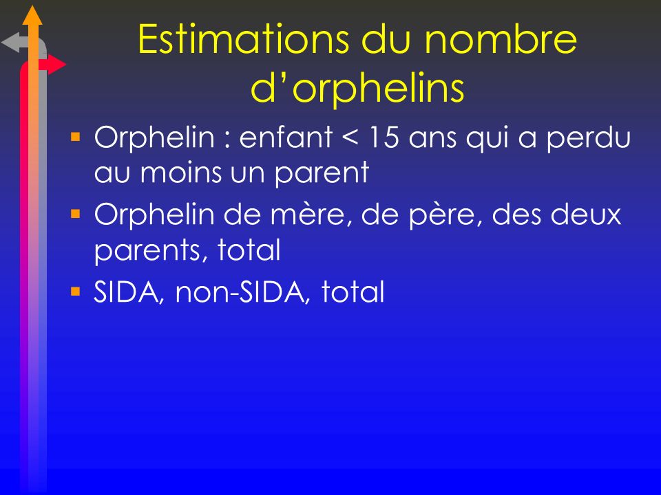 Estimations du nombre d’orphelins
