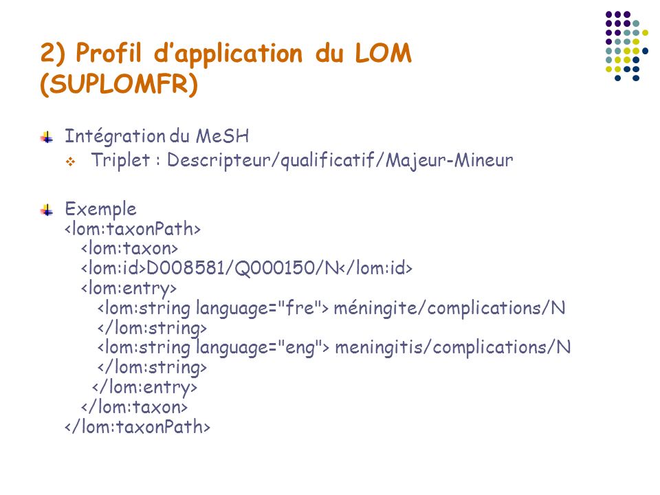 2) Profil d’application du LOM (SUPLOMFR)