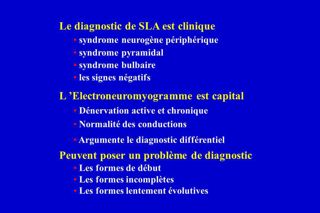 Le diagnostic de SLA est clinique