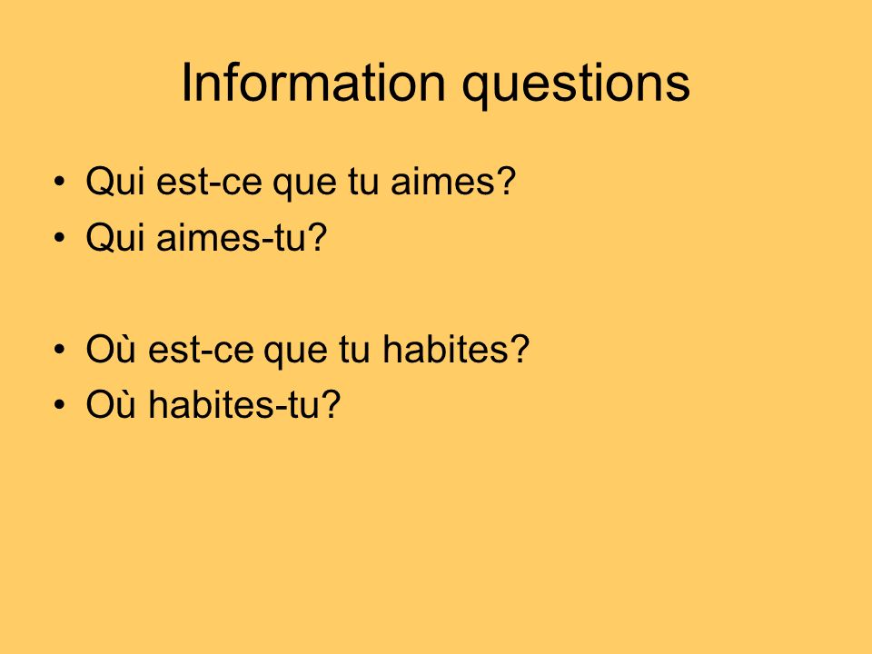 Information questions