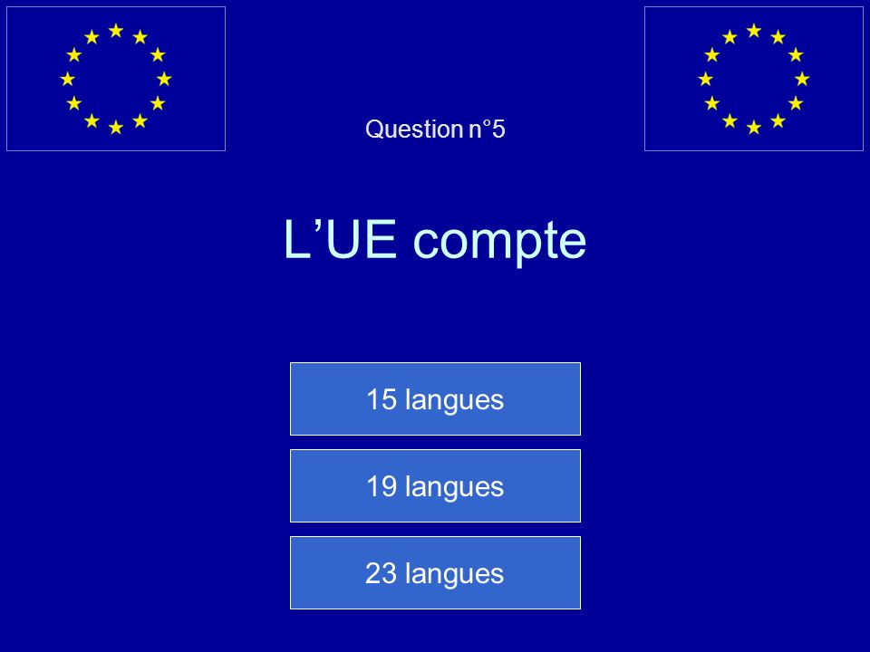 Question n°5 L’UE compte