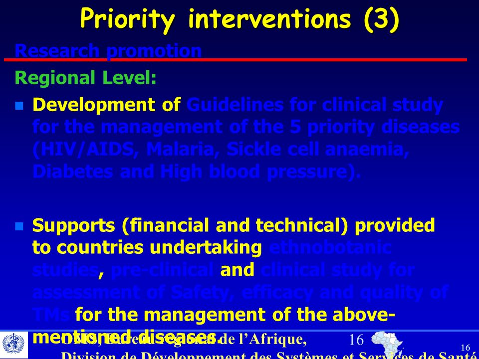 Priority interventions (3)