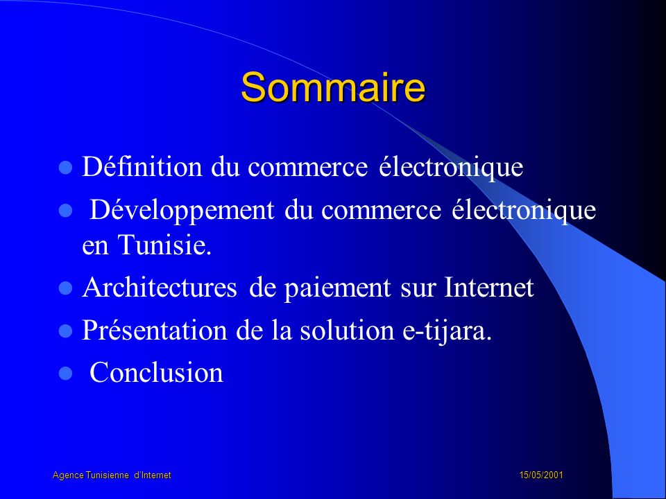Agence Tunisienne d’Internet 15/05/2001