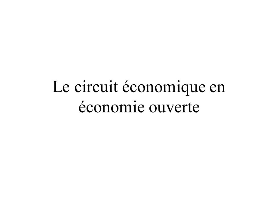Le circuit économique en économie ouverte