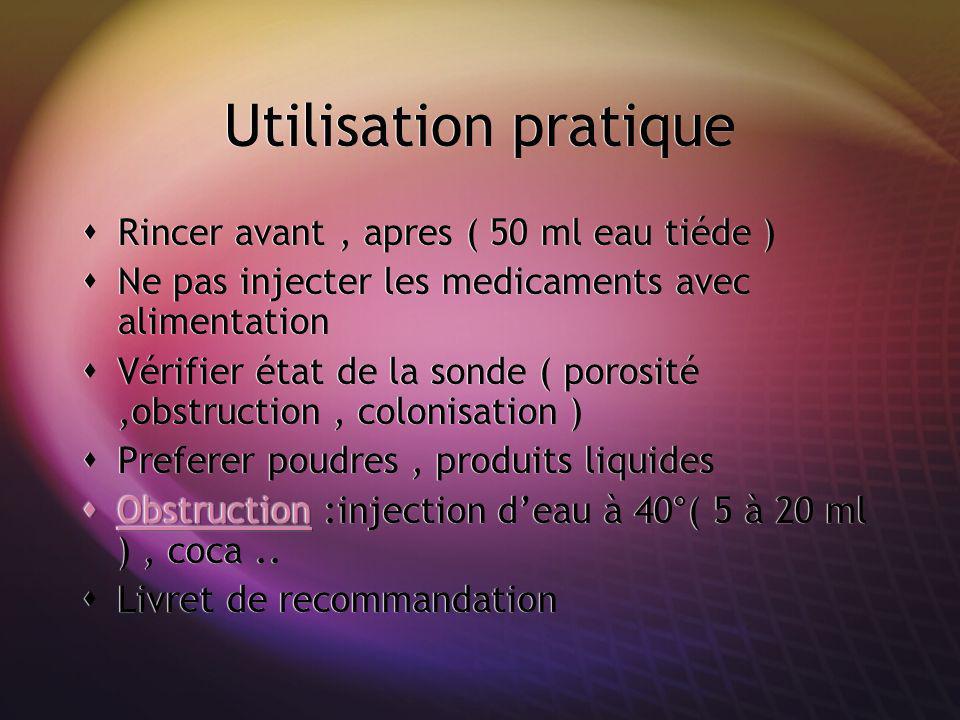 Utilisation pratique Rincer avant , apres ( 50 ml eau tiéde )