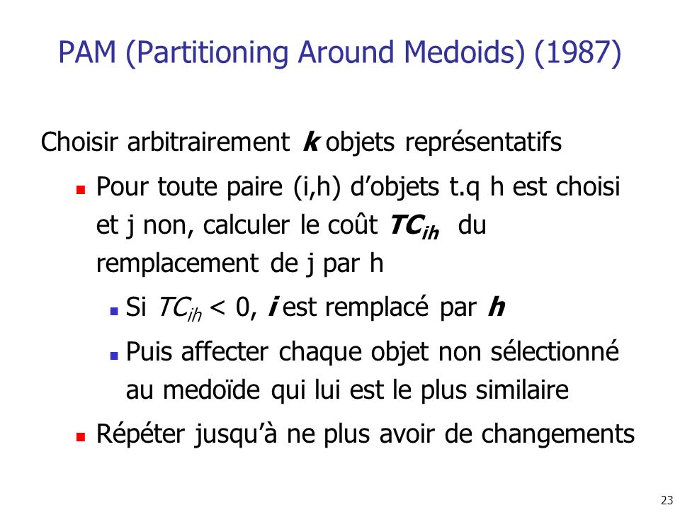 PAM (Partitioning Around Medoids) (1987)