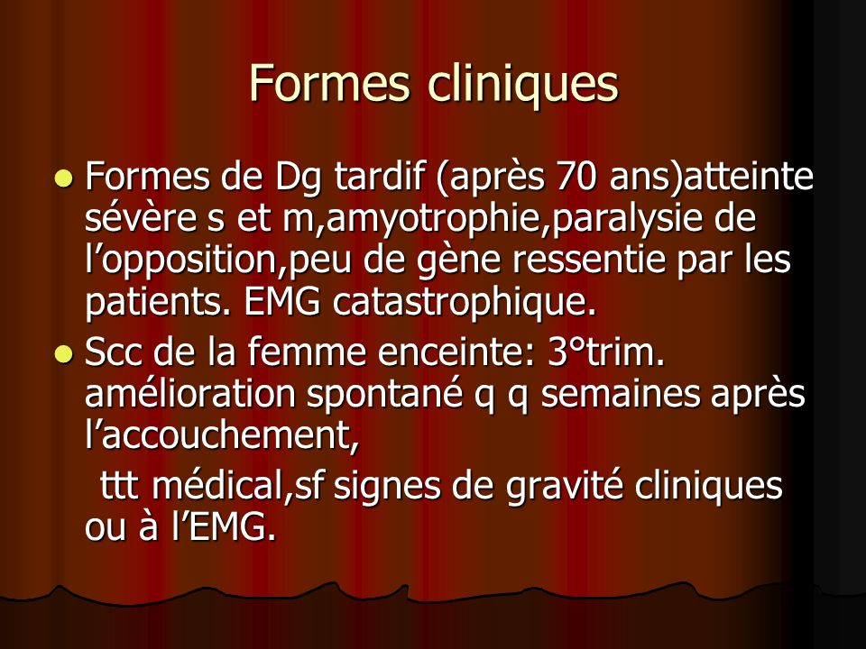 Formes cliniques