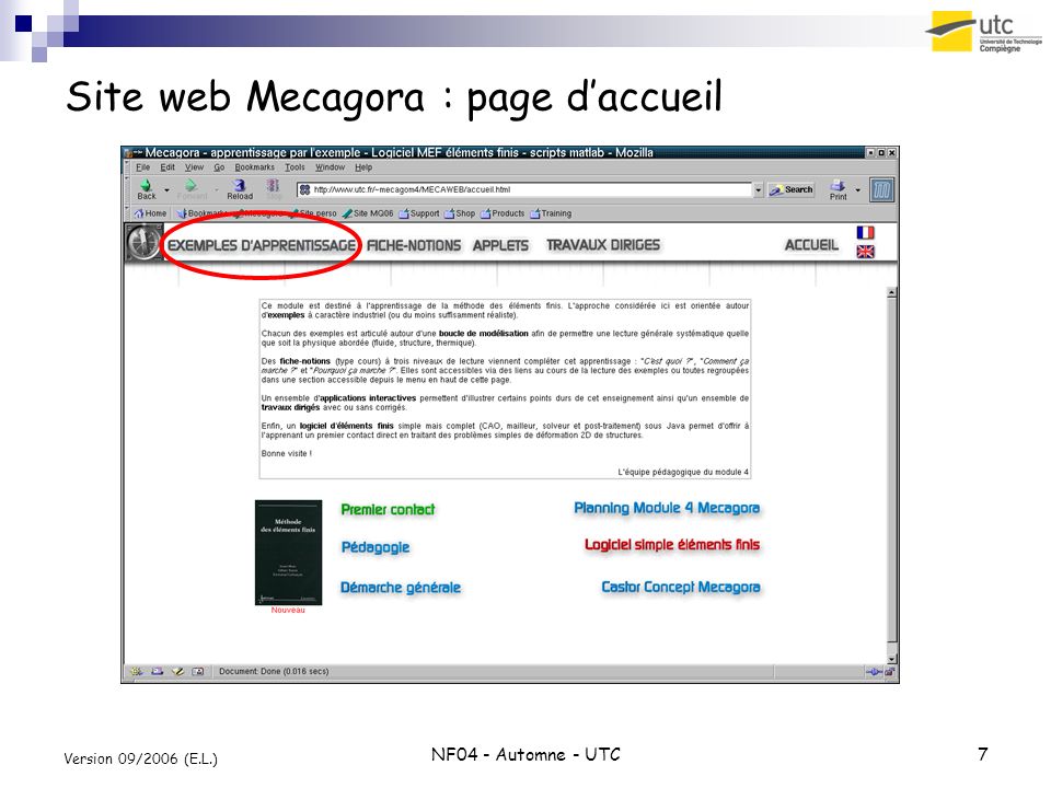 Site web Mecagora : page d’accueil