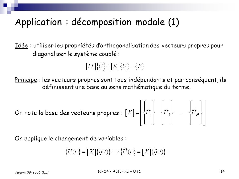 Application : décomposition modale (1)