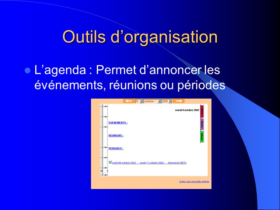 Outils d’organisation