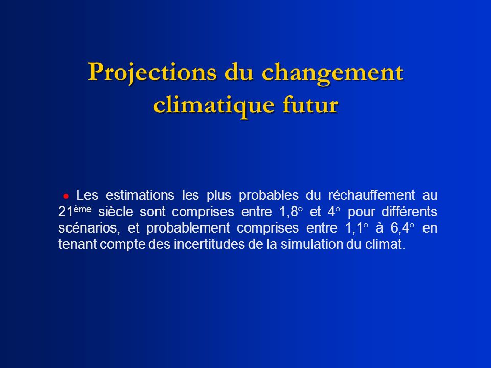 Projections du changement climatique futur