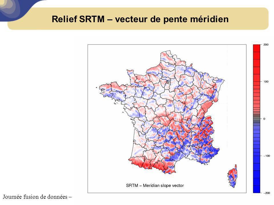 Relief SRTM – vecteur de pente méridien
