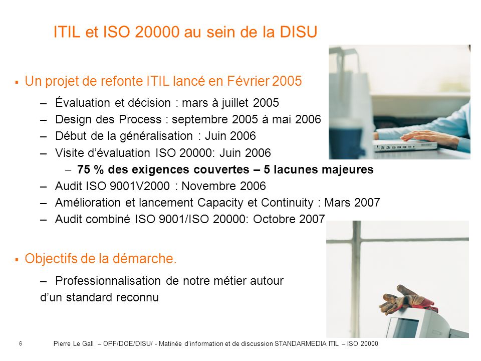 ITIL et ISO au sein de la DISU
