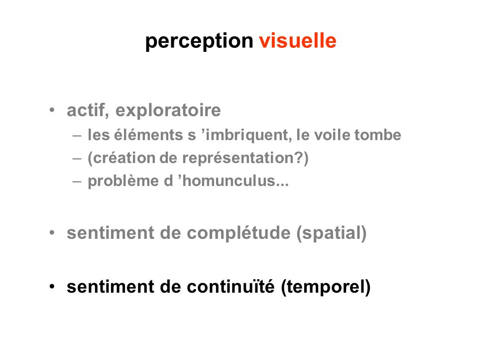 perception visuelle actif, exploratoire