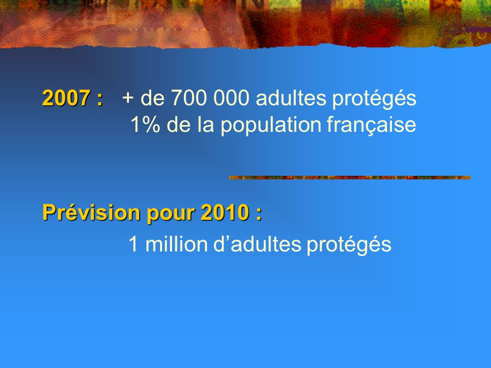 2007 : + de adultes protégés 1% de la population française