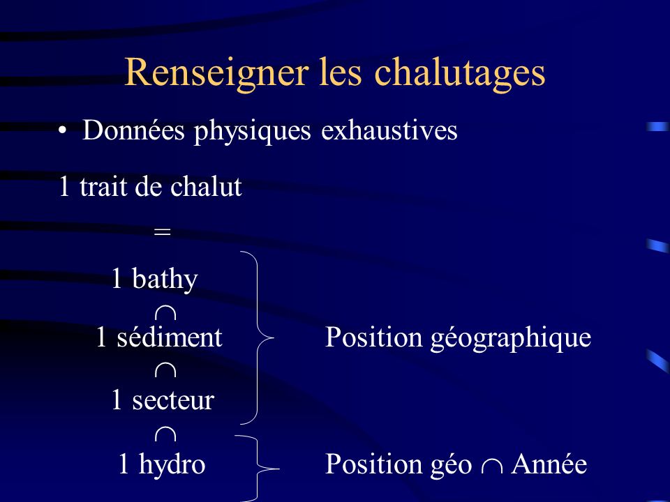 Renseigner les chalutages