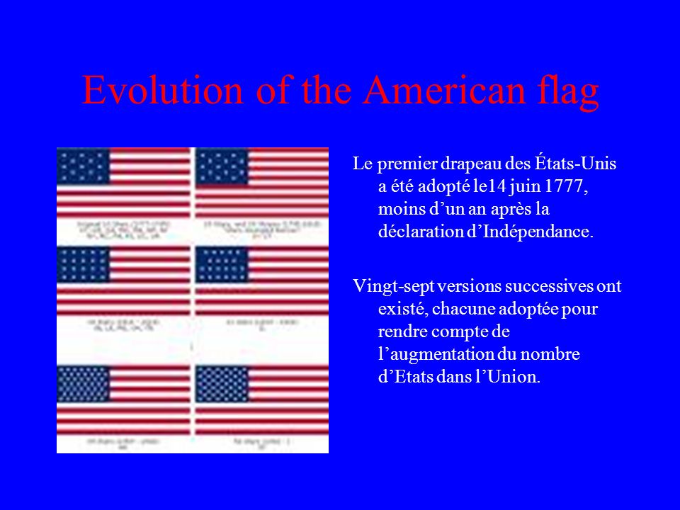 Evolution of the American flag