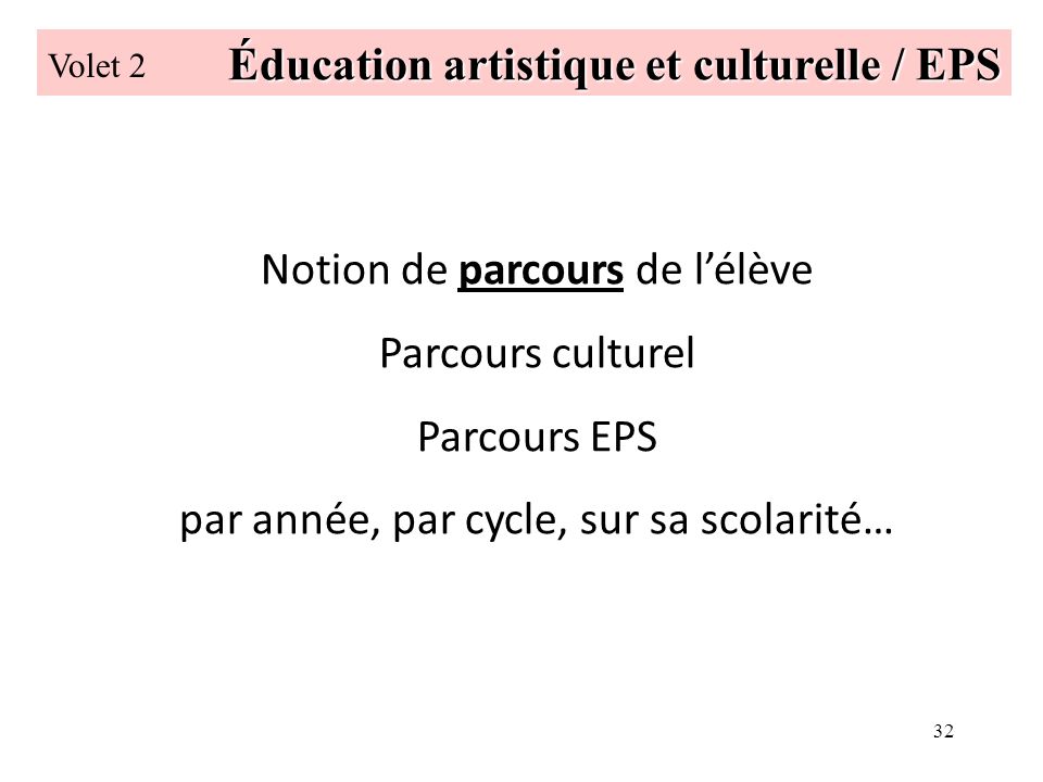 Éducation artistique et culturelle / EPS
