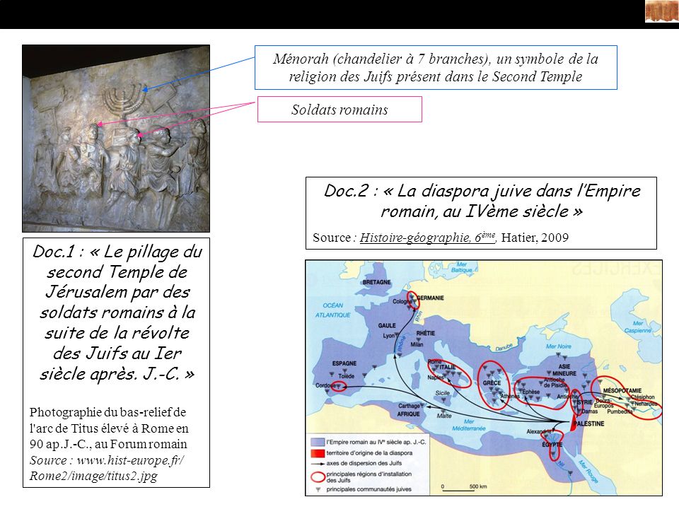Doc.2 : « La diaspora juive dans l’Empire romain, au IVème siècle »