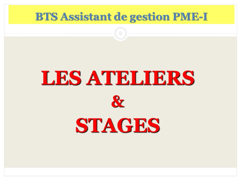 BTS Assistant de gestion PME-I