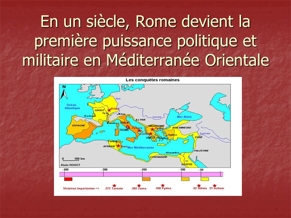 En un siècle, Rome devient la première puissance politique et militaire en Méditerranée Orientale