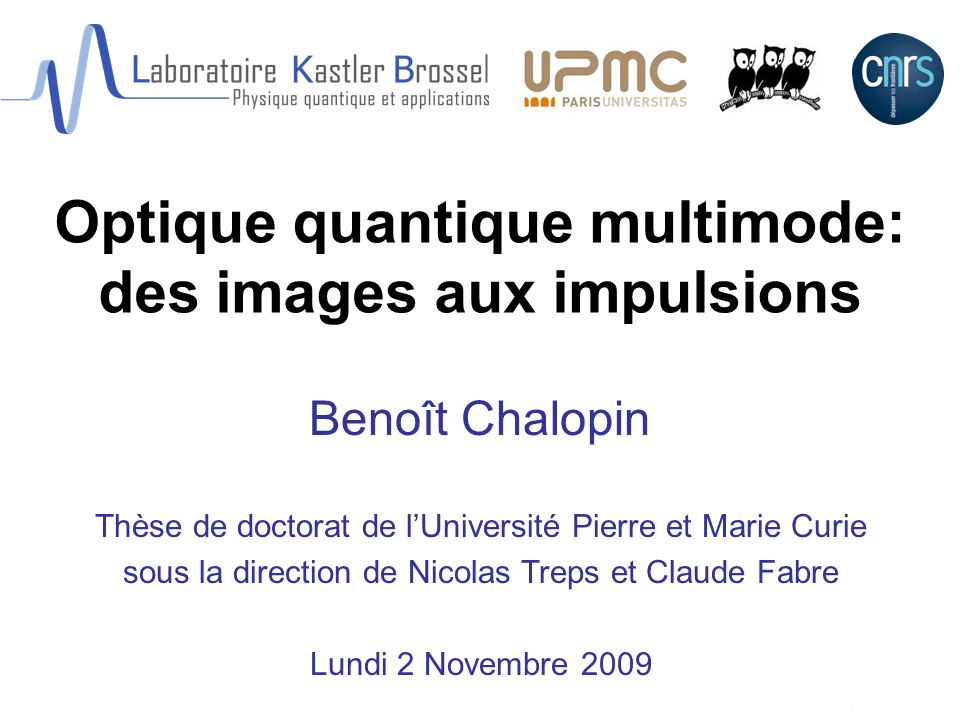 Optique quantique multimode: des images aux impulsions