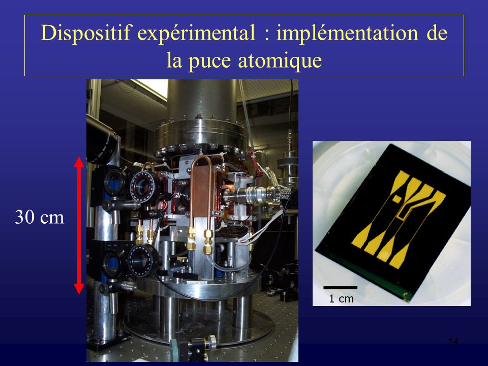 Dispositif expérimental : implémentation de la puce atomique
