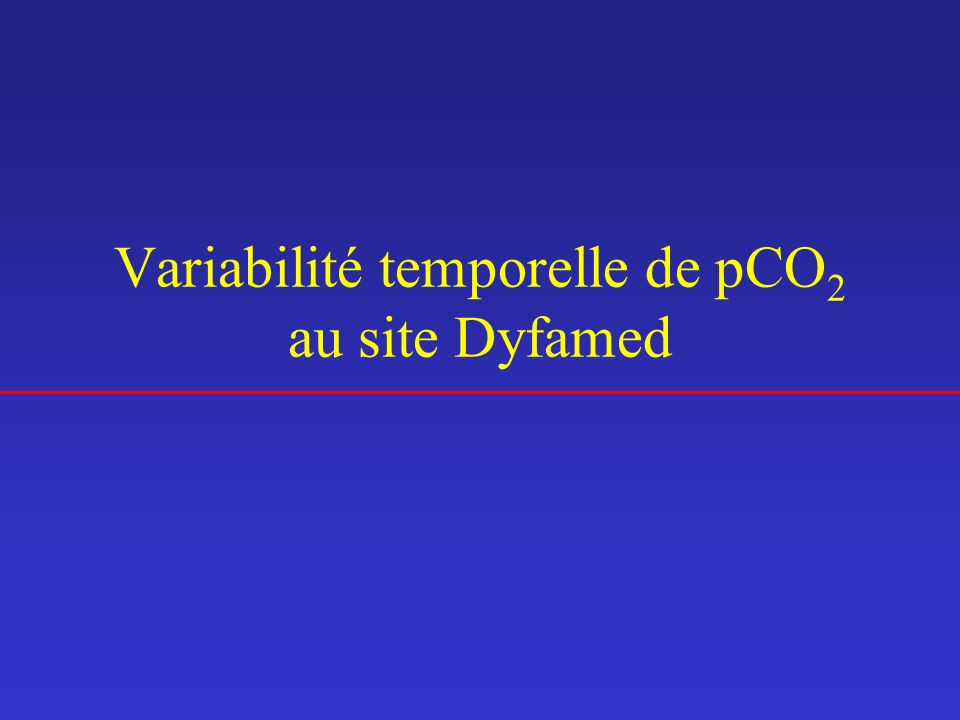 Variabilité temporelle de pCO2 au site Dyfamed