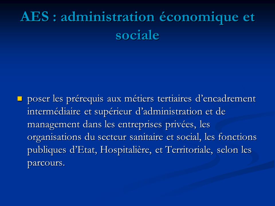 AES : administration économique et sociale
