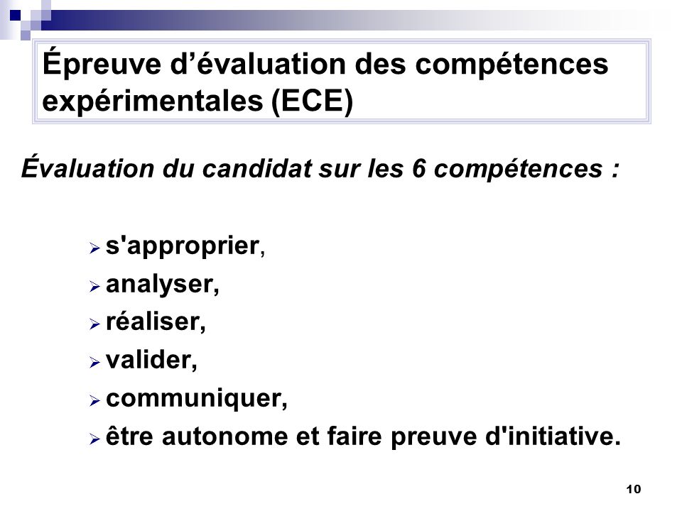 Épreuve d’évaluation des compétences expérimentales (ECE)