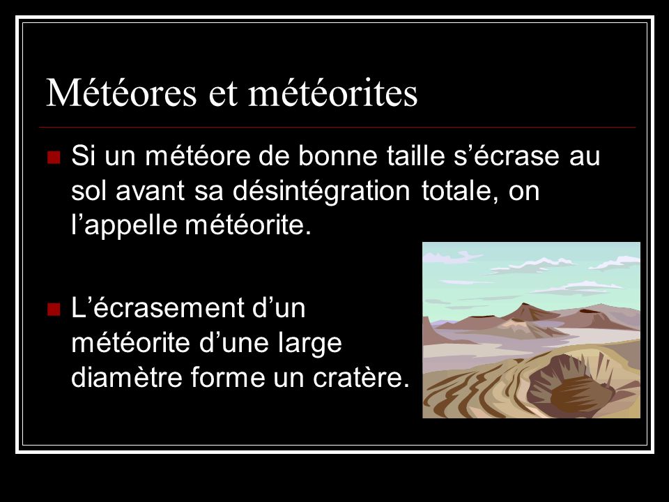 Météores et météorites