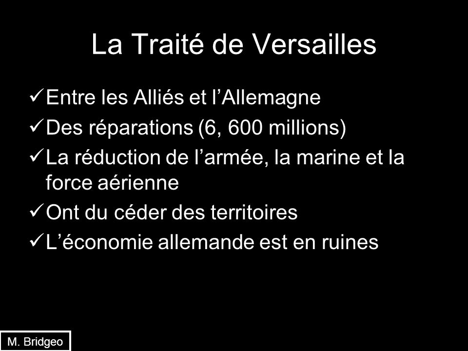 La Traité de Versailles