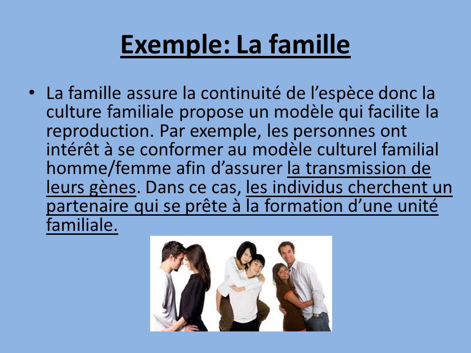 Exemple: La famille