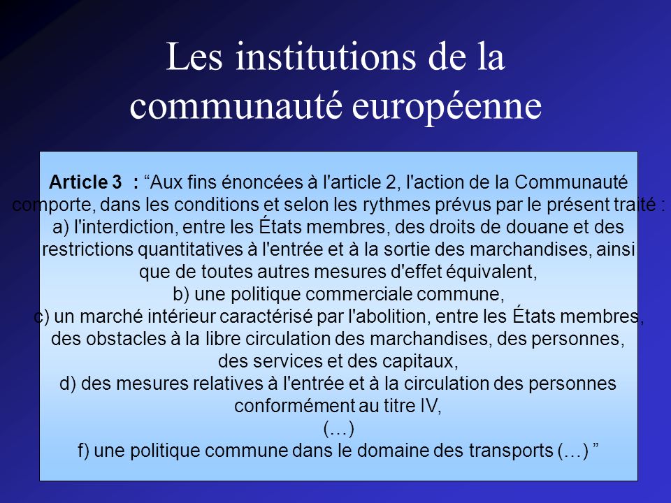 Les institutions de la communauté européenne
