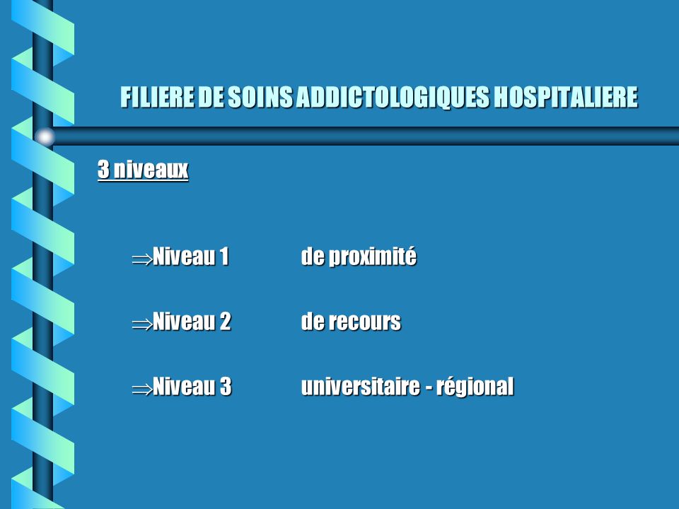 FILIERE DE SOINS ADDICTOLOGIQUES HOSPITALIERE