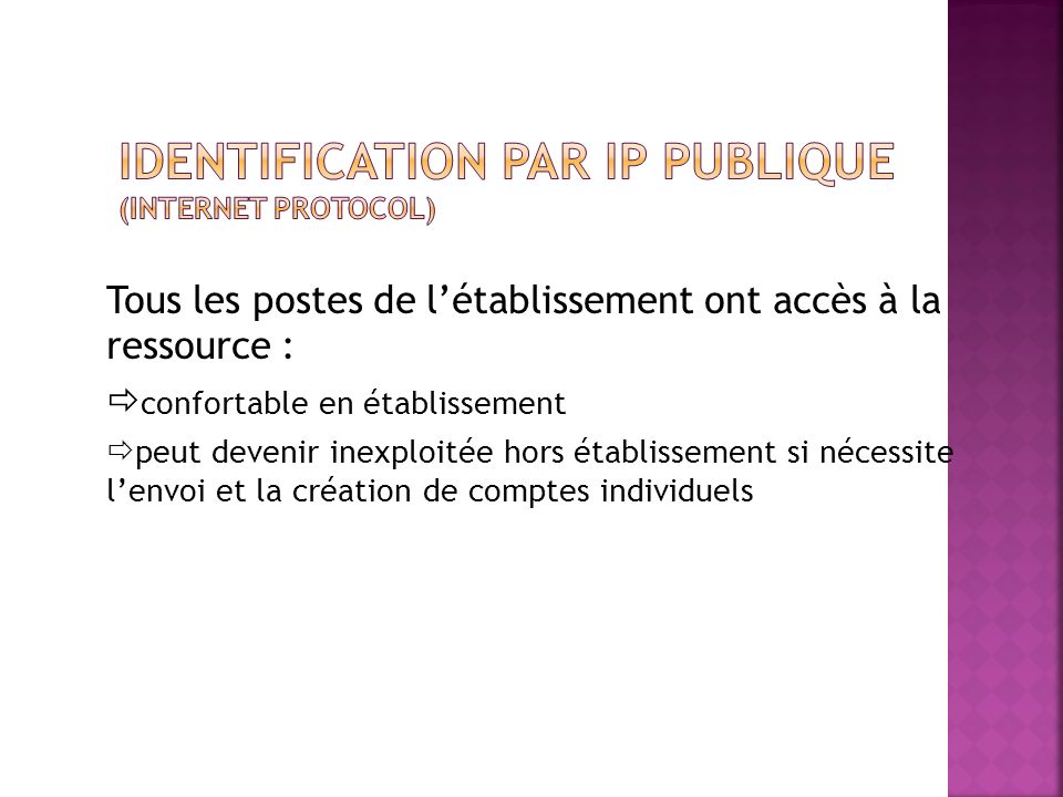 Identification par IP publique (Internet protocol)