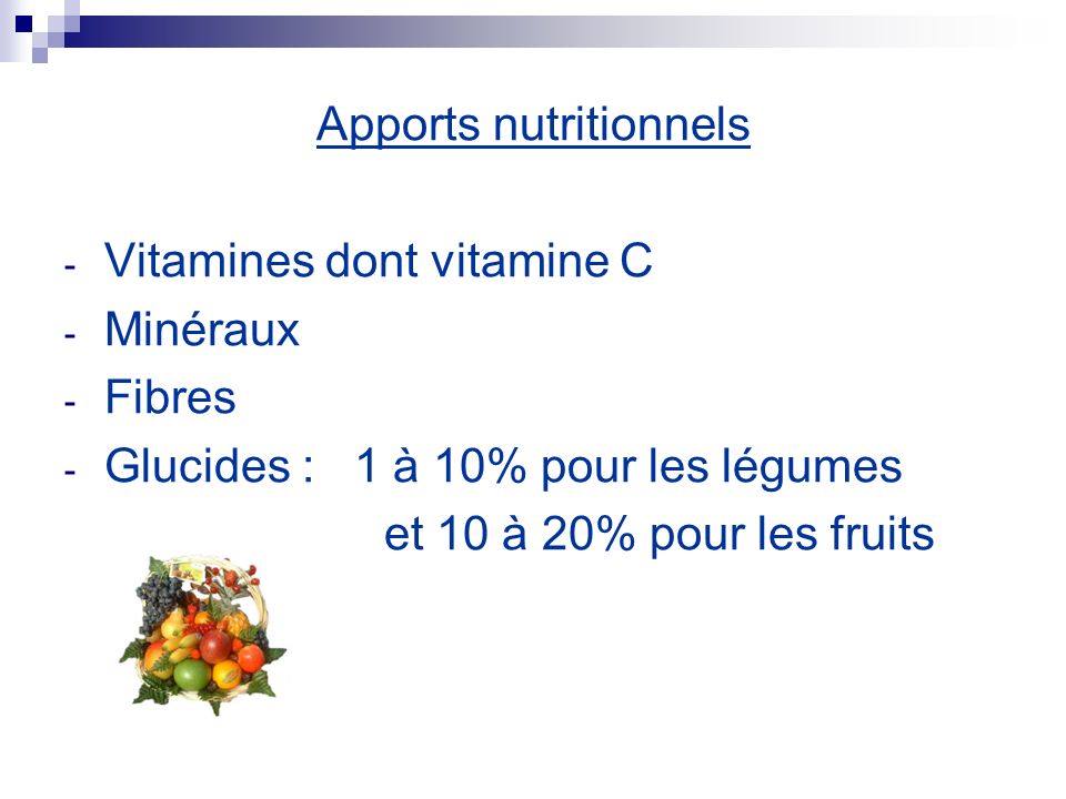 Apports nutritionnels