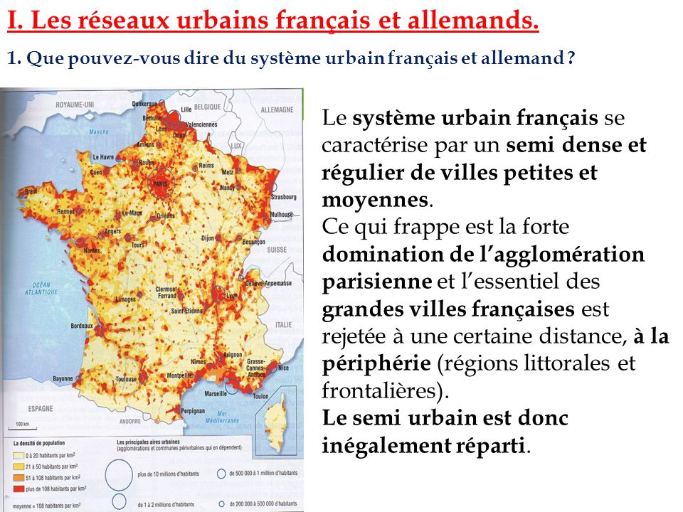 I. Les réseaux urbains français et allemands.