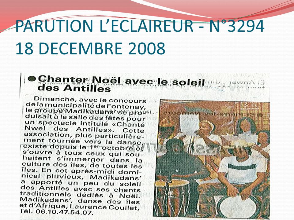 PARUTION L’ECLAIREUR - N° DECEMBRE 2008