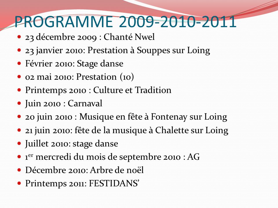 PROGRAMME décembre 2009 : Chanté Nwel